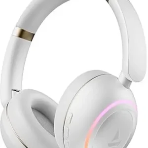 boAt Rockerz 480 w/ Beast Mode, RGB LEDs(6 Light Modes), 60HRS Playback & ENx Tech Bluetooth  (White Sabre, On the Ear)