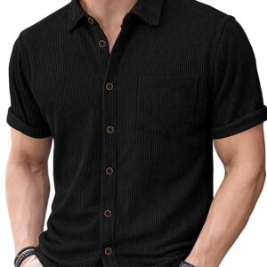 Voroxy Men's Printed Spread Collar Cotton Blend Casual half Sleeve Shirt
