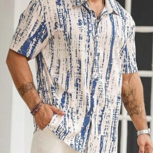 Men's New Fancy Popcorn Half Sleeve Shirt