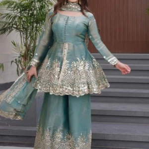 PRAHICREATION WOW_FENDY Embroidered Kurta, Palazzo & Dupatta Set